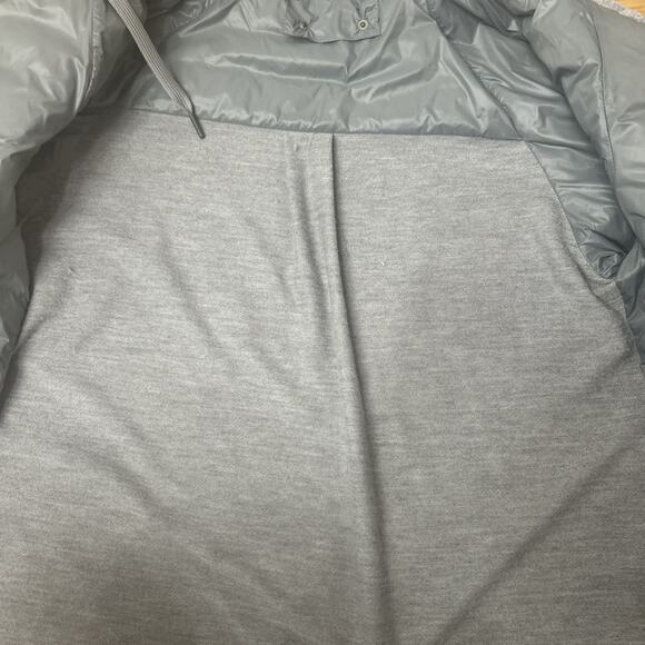 Anorak Gray Mixed Media Quilted Short Sleeve Down Hoodie Jacket -Lightweight SM - Picture 7 of 8